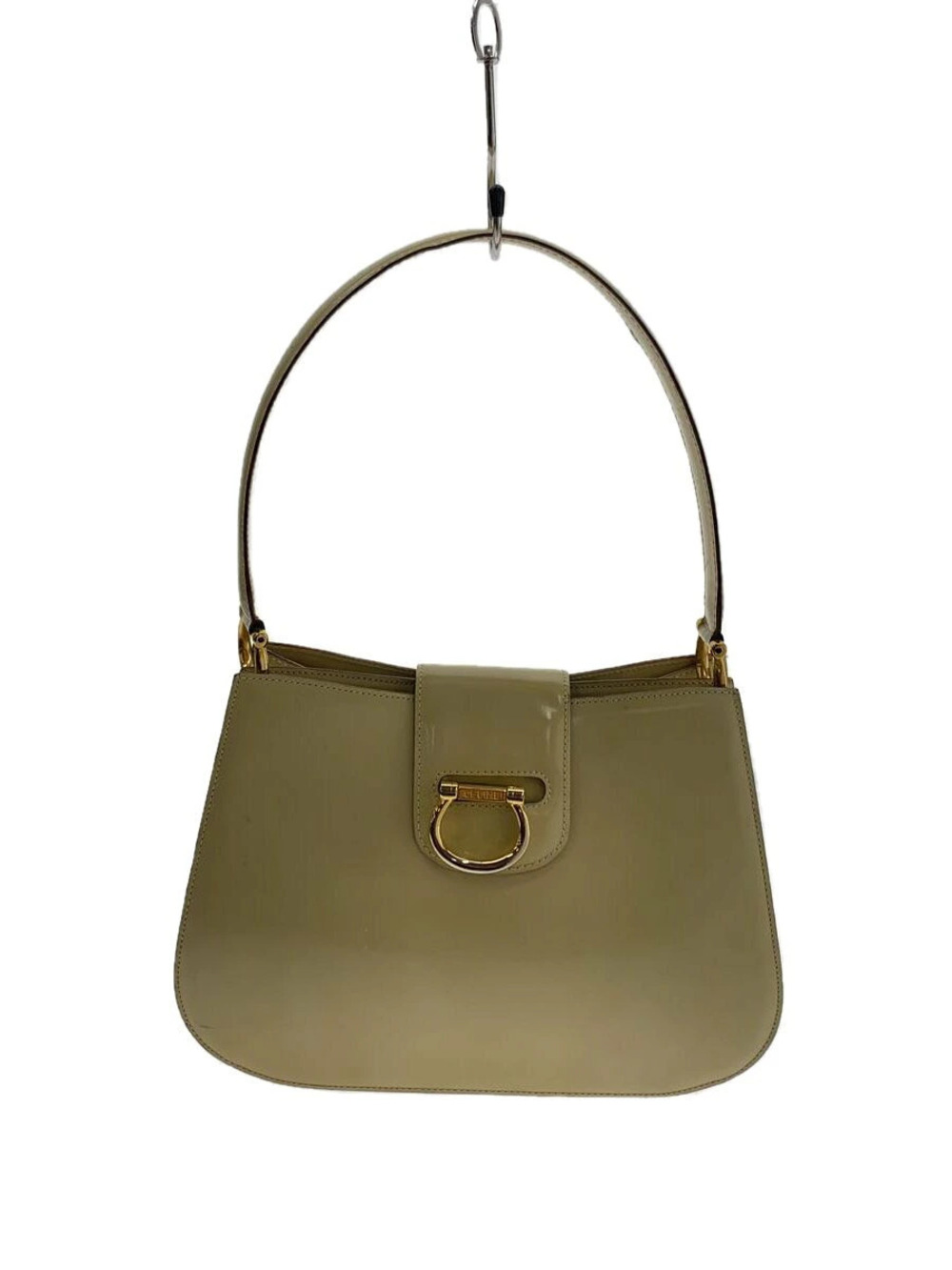 Celine leather shoulder bag soft Beige Cream goldtone horseshoe ring